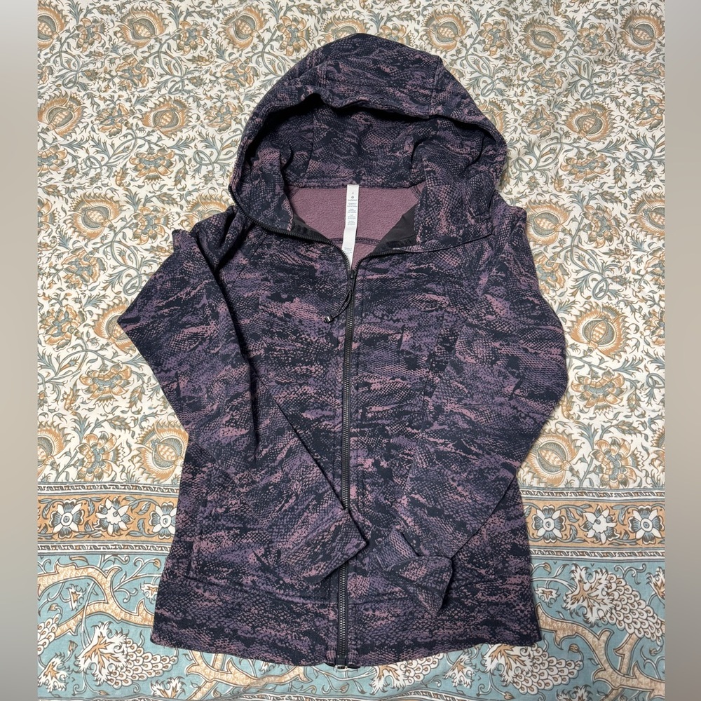 Lululemon Scuba Hoodie; size 4 - "rip wave/ purple thunder/ black camo snake"